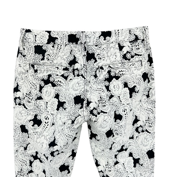 MOTHER The Looker Prep Pants Lace Look Made in USA Black White - Picture 6 of 12